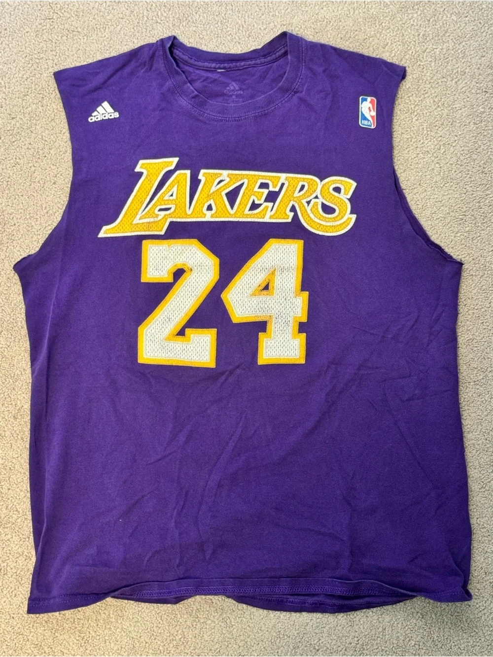 Adidas LA Lakers Kobe Bryant #24 Sleeveless Jersey cut off sleeveless shirt!